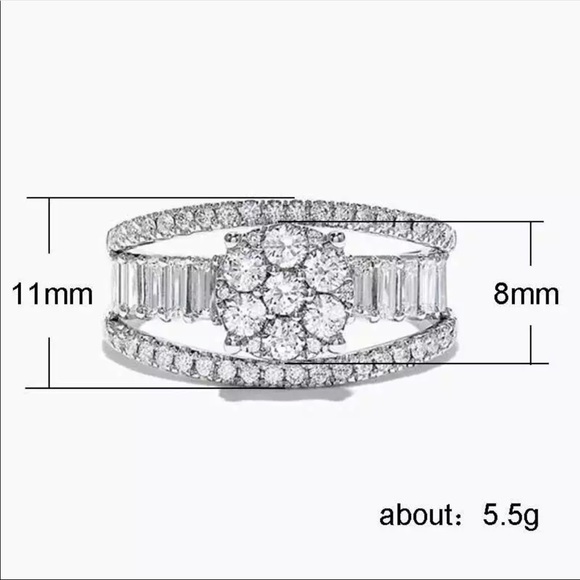 New 925 Silver Beautiful Diamond Engagement Ring - Picture 6 of 6